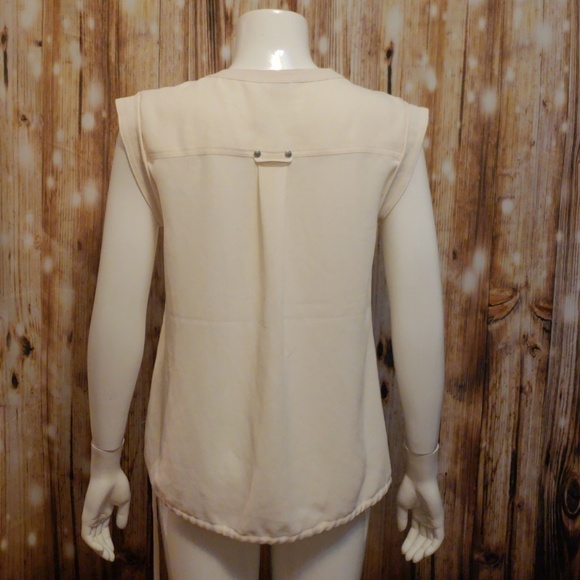 Calvin Klein cream "safari" blouse - Picture 3 of 8